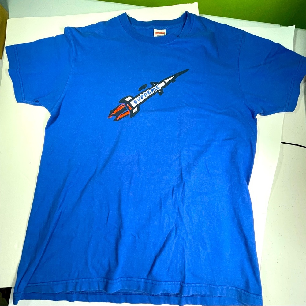 Blue Supreme Rocket Mens Large Sized Tee Shirt T-Shirt Top